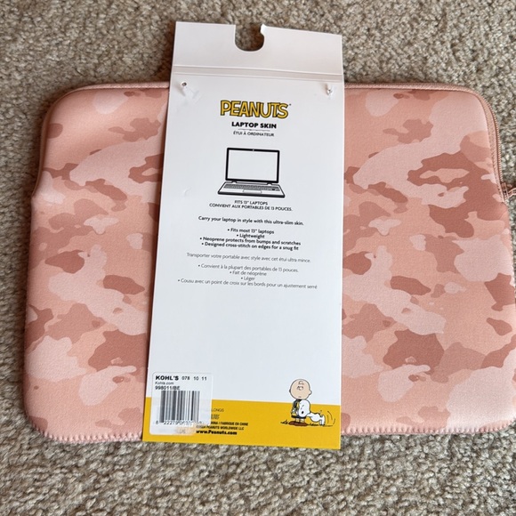 Peanuts Pink Laptop Skin and AirPod Case Set beige camo camouflage tech camo - Picture 4 of 7